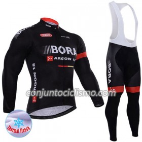 Conjunto Maillot + Culotte largo con tirantes Invierno Termico 2017 Bora-Hansgrohe Mujer N003